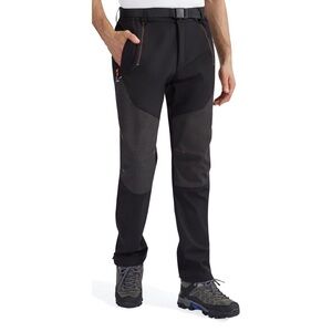 ATHROCK Mens Snow Hiking Ski Pants Zipper Fleece Lined Waterproof Softshell NWT